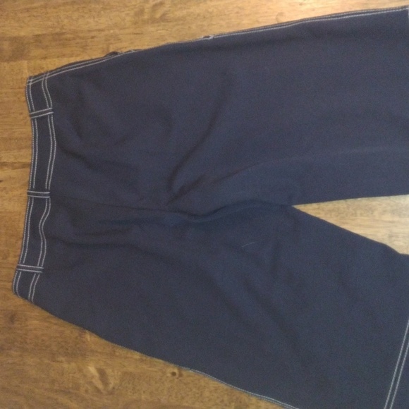 Navy Blue St. John Sport Pants with White Stitching 2 - Picture 7 of 10
